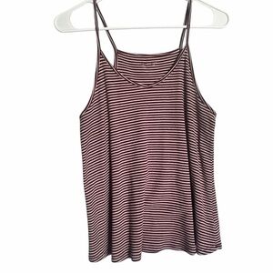Arizona Jean Company Burgundy and White Striped Camisole